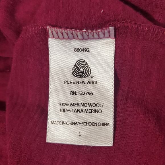 Seg'ments 100% Merino Wool Lightweight Baselayer Pullover Top Womens Size L Pink - Picture 7 of 9